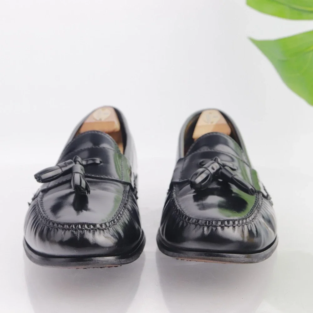 Cole Haan Mens Pinch Grand Tasseled Loafers Size 10 M Black Leather Dress Shoes